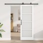 Porta Scorrevole vidaXL con Set Hardware 'ORKDAL'Bianca in Legno Massello e Vetro Porta Scorrevole vidaXL con Set Hardware 'ORKDAL'Bianca in Legno Massello e Vetro