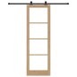 Porta scorrevole vidaXL con set di hardware 'ORKDAL'Legno massello e vetro Porta scorrevole vidaXL con set di hardware 'ORKDAL'Legno massello e vetro