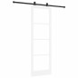 Porta scorrevole vidaXL con set hardware 'ORKDAL'in legno massello bianco e vetro