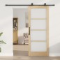 Porta Scorrevole vidaXL con Set di Accessori 'ORKDAL'Legno Solido e Vetro