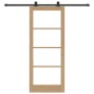 Porta Scorrevole vidaXL con Set di Accessori 'ORKDAL'Legno Solido e Vetro