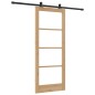 Porta Scorrevole vidaXL con Set di Accessori 'ORKDAL'Legno Solido e Vetro