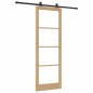 Porta scorrevole vidaXL con set di hardware 'ORKDAL'in legno massello e vetro Porta scorrevole vidaXL con set di hardware 'ORKDAL'in legno massello e vetro