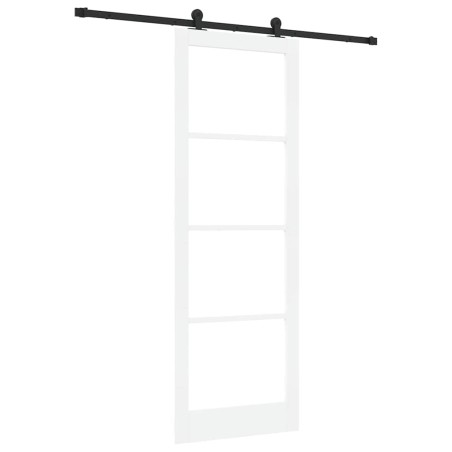 vidaXL Porta Scorrevole con Set di Fissaggi 'ORKDAL'Bianco Legno Massello & Vetro
