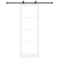 vidaXL Porta Scorrevole con Set di Fissaggi 'ORKDAL'Bianco Legno Massello & Vetro vidaXL Porta Scorrevole con Set di Fissaggi 'ORKDAL'Bianco Legno Massello & Vetro