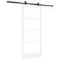 VidaXL Porta Scorrevole con Set di Hardware 'ORKDAL'Bianco in Legno Massello & Vetro