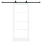 VidaXL Porta Scorrevole con Set di Hardware 'ORKDAL'Bianco in Legno Massello & Vetro