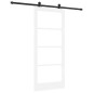 VidaXL Porta Scorrevole con Set di Hardware 'ORKDAL'Bianco in Legno Massello & Vetro