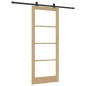 Porta Scorrevole vidaXL con Set di Componenti 'ORKDAL'Legno Massello e Vetro