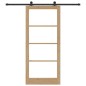 Porta scorrevole vidaXL con set di hardware 'ORKDAL'in legno massello e vetro
