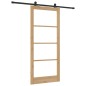 Porta scorrevole vidaXL con set di hardware 'ORKDAL'in legno massello e vetro