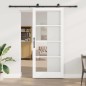 vidaXL Porta Scorrevole con Set di Accessori 'ORKDAL'Legno Massello Bianco & Vetro vidaXL Porta Scorrevole con Set di Accessori 'ORKDAL'Legno Massello Bianco & Vetro