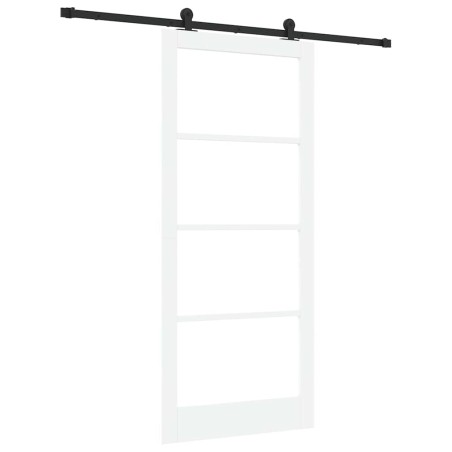vidaXL Porta Scorrevole con Set di Accessori 'ORKDAL'Legno Massello Bianco & Vetro