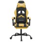 Sedia da Gaming Girevole con Poggiapiedi Nero e Oro Similpelle Sedia da Gaming Girevole con Poggiapiedi Nero e Oro Similpelle