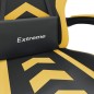 Sedia da Gaming Girevole con Poggiapiedi Nero e Oro Similpelle Sedia da Gaming Girevole con Poggiapiedi Nero e Oro Similpelle
