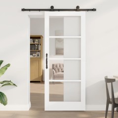 Porta scorrevole vidaXL con set di accessori 'ORKDAL'Bianca 83x202 cm