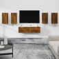 Set di Mobili Porta TV 6 pz Rovere Fumo in Legno Multistrato Set di Mobili Porta TV 6 pz Rovere Fumo in Legno Multistrato