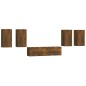 Set di Mobili Porta TV 6 pz Rovere Fumo in Legno Multistrato Set di Mobili Porta TV 6 pz Rovere Fumo in Legno Multistrato