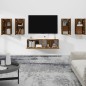 Set di Mobili Porta TV 6 pz Rovere Fumo in Legno Multistrato Set di Mobili Porta TV 6 pz Rovere Fumo in Legno Multistrato
