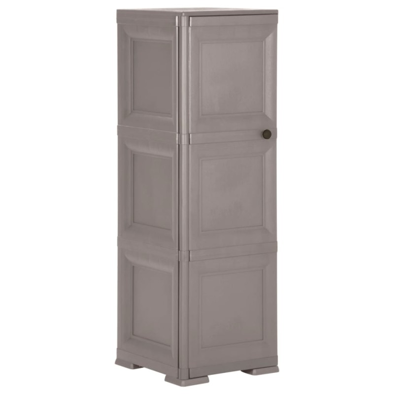 Armadietto in Plastica 40x43x125 cm Effetto Legno Grigio Armadietto in Plastica 40x43x125 cm Effetto Legno Grigio