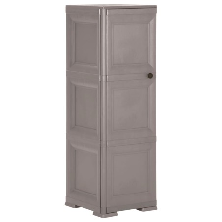 Armadietto in Plastica 40x43x125 cm Effetto Legno Grigio