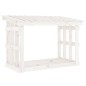 Portalegna Bianco 108x64,5x77 cm in Legno Massello di Pino Portalegna Bianco 108x64,5x77 cm in Legno Massello di Pino