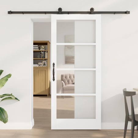 Porta scorrevole vidaXL con set di accessori 'ORKDAL'Bianca 86x198.5 cm