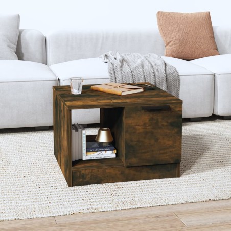 vidaXL Tavolino da Salotto Rovere Fumo 50x50x36cm in Legno Multistrato