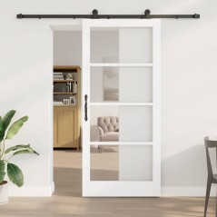 porta scorrevole vidaXL con set di accessori "ORKDAL" bianca 93x211 cm