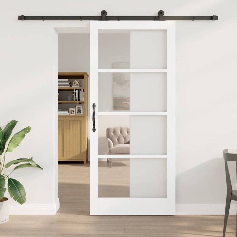 porta scorrevole vidaXL con set di accessori "ORKDAL" bianca 93x211 cm porta scorrevole vidaXL con set di accessori "ORKDAL" bianca 93x211 cm