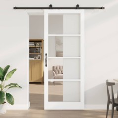 porta scorrevole vidaXL con kit di hardware 'ORKDAL'Bianco 93x232 cm