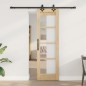 Porta scorrevole vidaXL con set hardware 'ORKDAL'in legno massello e vetro Porta scorrevole vidaXL con set hardware 'ORKDAL'in legno massello e vetro