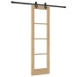 Porta scorrevole vidaXL con set hardware 'ORKDAL'in legno massello e vetro Porta scorrevole vidaXL con set hardware 'ORKDAL'in legno massello e vetro