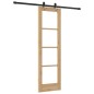 Porta scorrevole vidaXL con set hardware 'ORKDAL'in legno massello e vetro Porta scorrevole vidaXL con set hardware 'ORKDAL'in legno massello e vetro