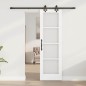 Porta Scorrevole vidaXL con Set di Ferramenta "ORKDAL" Bianco in Legno Massello e Vetro