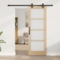 Porta scorrevole vidaXL con set hardware 'ORKDAL'Legno massello e vetro Porta scorrevole vidaXL con set hardware 'ORKDAL'Legno massello e vetro