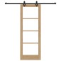 Porta scorrevole vidaXL con set hardware 'ORKDAL'Legno massello e vetro Porta scorrevole vidaXL con set hardware 'ORKDAL'Legno massello e vetro