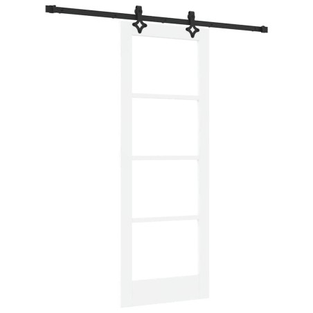 vidaXL Set Porte Scorrevoli Set di 2 Bianco e nero Vetro trasparente 4mm
