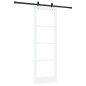 Porta Scorrevole vidaXL con Set Hardware 'ORKDAL'Bianco in Legno Massello e Vetro