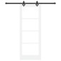 vidaXL Porta scorrevole con set hardware 'ORKDAL'Bianco Legno Massello e Vetro