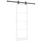 Porta Scorrevole vidaXL con Set Hardware 'ORKDAL'Bianco Legno Massiccio e Vetro