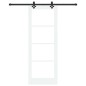 Porta Scorrevole vidaXL con Set Hardware 'ORKDAL'Bianco Legno Massiccio e Vetro