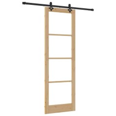 Porte Scorrevoli vidaXL con Kit di Hardware “ORKDAL” Legno Massello & Vetro
