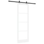 Porta Scorrevole vidaXL con Set Hardware 'ORKDAL'Bianco Legno Massello & Vetro