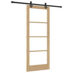 Porta scorrevole vidaXL con set di accessori "ORKDAL" Legno massello e vetro
