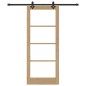Porta scorrevole vidaXL con set di accessori "ORKDAL" Legno massello e vetro Porta scorrevole vidaXL con set di accessori "ORKDAL" Legno massello e vetro