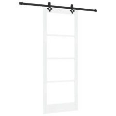 Set di Porte Scorrevoli vidaXL con Set Hardware "ORKDAL" Bianco in Legno Massello e Vetro