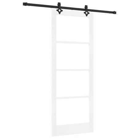 Set di Porte Scorrevoli vidaXL con Set Hardware "ORKDAL" Bianco in Legno Massello e Vetro