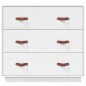 Credenza Bianca 80x40x75 cm in Legno Massello di Pino Credenza Bianca 80x40x75 cm in Legno Massello di Pino