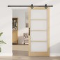 Porta Scorrevole vidaXL con Set Hardware 'ORKDAL'Legno Massello e Vetro